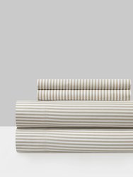 Brooke 4 Piece Sheet Set Super Soft Contemporary Two Tone Striped Pattern Design - Beige
