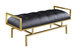 Bruno PU Leather Modern Contemporary Tufted Seating Goldtone Metal Leg Bench - Black