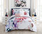 Butchart Gardens 7 Piece Reversible Comforter Set Floral Watercolor Design Bed In A Bag Bedding - Multi Color