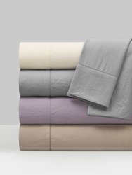 Casey 3 Piece Sheet Set Solid Color Washed Garment Technique