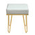 Catania Square Ottoman PU Leather Upholstered Brass Finished Frame Hairpin Legs - Grey