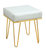 Catania Square Ottoman PU Leather Upholstered Brass Finished Frame Hairpin Legs