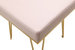 Catania Square Ottoman PU Leather Upholstered Brass Finished Frame Hairpin Legs