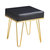 Catania Square Ottoman PU Leather Upholstered Brass Finished Frame Hairpin Legs