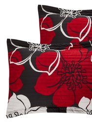 Chase 2 Piece Quilt Set Abstract Large Scale Printed Floral - Decorative Pillow Sham