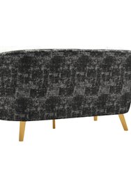Chateau Sofa Two-Tone Textured Fabric Flared Arm Couch With Goldtone Solid Metal Legs