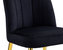 Chelsea Dining Side Chair Vertical Channel Quilted Velvet Upholstered Crown Top Back And Seat Solid Gold Tone Metal Legs - Set Of 2