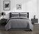 Chyle 3 Piece Quilt Set Tufted Cross Stitched Design Bedding - Grey
