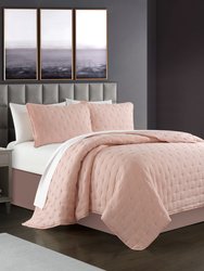Chyle 3 Piece Quilt Set Tufted Cross Stitched Design Bedding