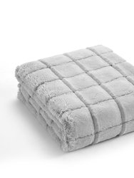 Claris Throw Blanket Jacquard Faux Rabbit Fur Micromink Backing Design