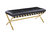 Claudio PU Leather Modern Contemporary Tufted Seating Goldtone Metal Leg Bench - Black