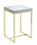 Colmar Side Table With Ash Veneer Top Brass Brushed Stainless Steel Base, Modern Contemporary - Grey
