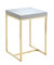 Colmar Side Table With Ash Veneer Top Brass Brushed Stainless Steel Base, Modern Contemporary - Grey