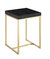 Colmar Side Table With Ash Veneer Top Brass Brushed Stainless Steel Base, Modern Contemporary - Black
