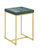 Colmar Side Table With Ash Veneer Top Brass Brushed Stainless Steel Base, Modern Contemporary - Green