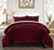 Cynna 7 Piece Comforter Set Luxurious Hand Stitched Velvet Bed In A Bag Bedding - Sheet Set Pillowcases - Burgundy