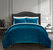 Cynna 7 Piece Comforter Set Luxurious Hand Stitched Velvet Bed In A Bag Bedding - Sheet Set Pillowcases - Teal