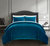 Cynna 7 Piece Comforter Set Luxurious Hand Stitched Velvet Bed In A Bag Bedding - Sheet Set Pillowcases - Teal