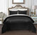 Cynna 7 Piece Comforter Set Luxurious Hand Stitched Velvet Bed In A Bag Bedding - Sheet Set Pillowcases - Black