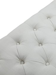 Dalit Updated Neo Traditional Polished Nailhead Tufted Linen X Bench