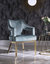 Danu Accent Chair Plush Velvet Upholstered Swoop Arm Gold Tone Solid Metal Legs