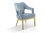 Danu Accent Chair Plush Velvet Upholstered Swoop Arm Gold Tone Solid Metal Legs - Blue