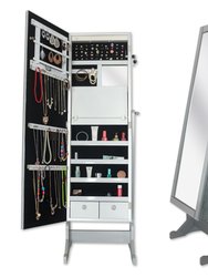 Daze Modern Contemporary Mirror Border Rectangular Jewelry Storage Armoire Free Standing Cheval Mirror Full-length