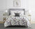 Devon Green 4 Piece Reversible Watercolor Floral Print Comforter Set - Decorative Pillow Shams Included - Green