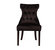 Dickens Dining Side Chair Button Tufted PU Leather Espresso Wood Legs Modern Contemporary