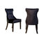 Dickens Dining Side Chair Button Tufted PU Leather Espresso Wood Legs Modern Contemporary - Black