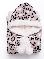 Dixon Snuggle Hoodie Dixon Animal Print Robe Cozy Super Soft Ultra Plush Micromink Sherpa Lined Wearable Blanket - Black