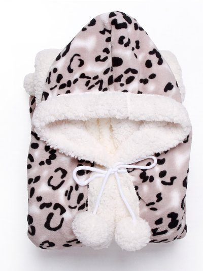 Chic Home Design Dixon Snuggle Hoodie Dixon Animal Print Robe Cozy Super Soft Ultra Plush Micromink Sherpa Lined Wearable Blanket product