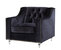 Dylan Velvet Modern Contemporary Button Tufted With Gold Nailhead Trim Round Acrylic Feet Club Chair - Black