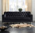 Dylan Velvet Modern Contemporary Button Tufted With Gold Nailhead Trim Round Acrylic Feet Sofa