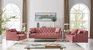 Elsa Love Seat Sofa Velvet Upholstered Button Tufted Nailhead Trim Slope Arm Design Acrylic Legs, Modern Transitional