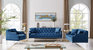 Elsa Love Seat Sofa Velvet Upholstered Button Tufted Nailhead Trim Slope Arm Design Acrylic Legs, Modern Transitional