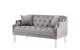 Elsa Love Seat Sofa Velvet Upholstered Button Tufted Nailhead Trim Slope Arm Design Acrylic Legs, Modern Transitional