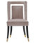 Elsie Dining Side Chair Velvet Upholstered Nailhead Trim Seat Espresso Finished Gold Tip Tapered Wood Legs, Modern Transitional - Set Of 2 - Blush