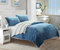 Ernest 7-Piece Plush Microsuede Sherpa Blanket, Sheet Set - Blue