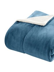 Ernest 7-Piece Plush Microsuede Sherpa Blanket, Sheet Set