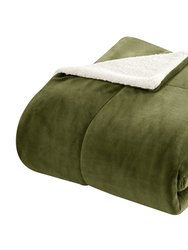 Ernest 7-Piece Plush Microsuede Sherpa Blanket, Sheet Set