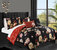 Ethel 4 Piece Reversible Comforter Set Floral Print Cursive Script Design Bedding