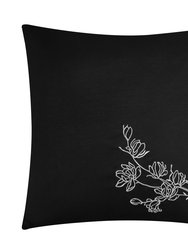 Ethel 4 Piece Reversible Comforter Set Floral Print Cursive Script Design Bedding