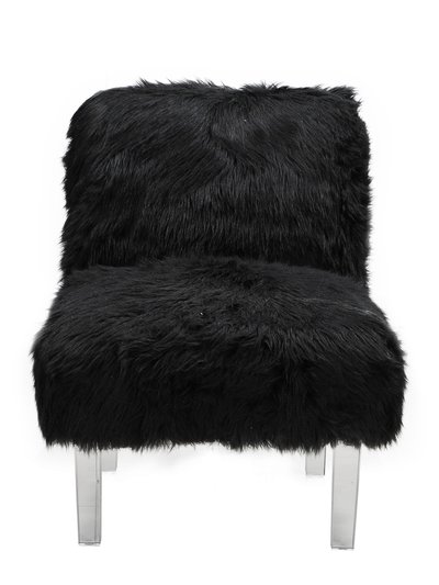 Chic Home Design Fabio Accent Side Chair Sleek Stylish Faux Fur Upholstered Armless Design Acrylic Legs, Modern Contemporary product