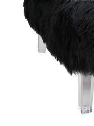 Fabio Accent Side Chair Sleek Stylish Faux Fur Upholstered Armless Design Acrylic Legs, Modern Contemporary