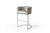 Finley Bar Stool Chair Velvet Upholstered Rolled Shelter Arm Design Half-Moon Goldtone Solid Metal U-Shaped Base - Taupe