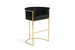 Finley Bar Stool Chair Velvet Upholstered Rolled Shelter Arm Design Half-Moon Goldtone Solid Metal U-Shaped Base - Black