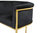 Finley Bar Stool Chair Velvet Upholstered Rolled Shelter Arm Design Half-Moon Goldtone Solid Metal U-Shaped Base