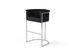 Finley Bar Stool Chair Velvet Upholstered Rolled Shelter Arm Design Half-Moon Goldtone Solid Metal U-Shaped Base - Black