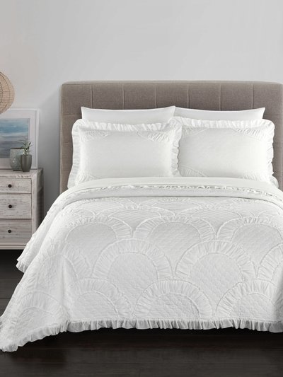 Chic Home Design Finna 1 Piece Pillow Sham 100% Cotton Fish Scale Pattern Ruched Ruffled With Flanged Border product